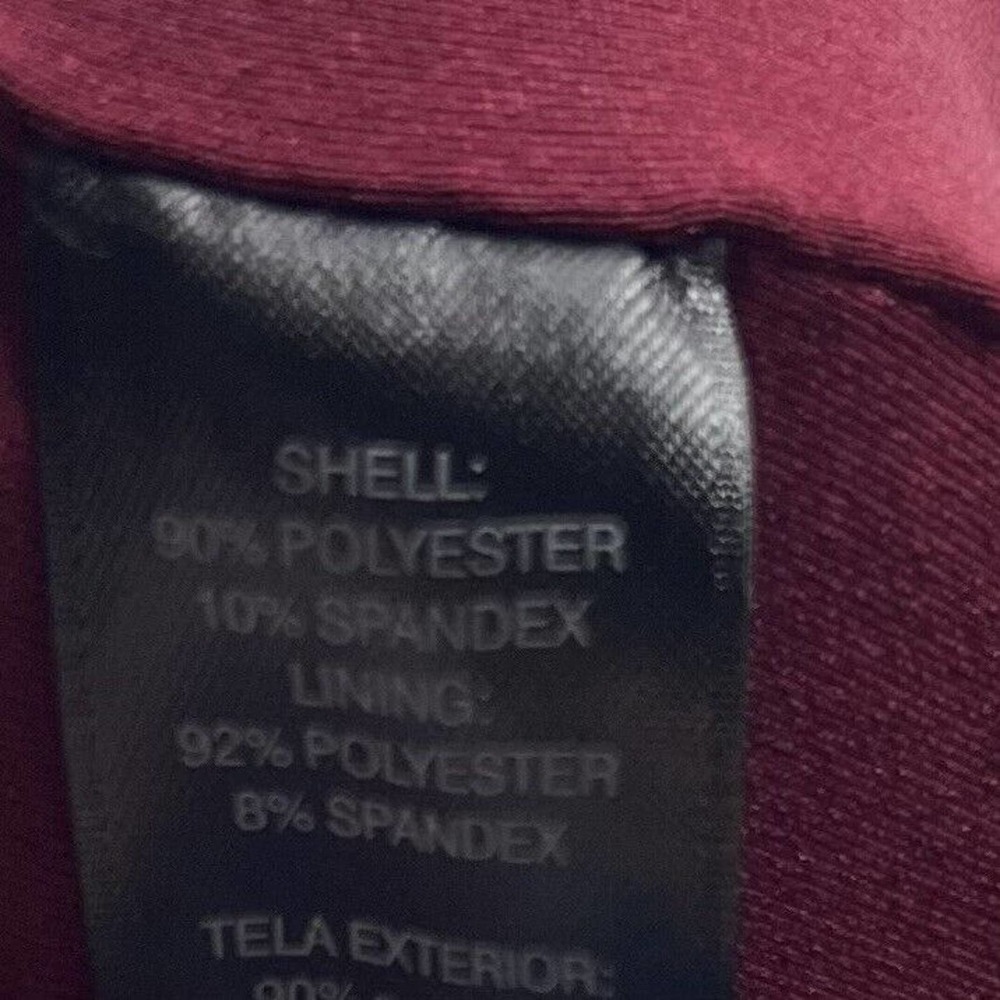White House Black Market Off Shoulder Velour Top Sz XS Maroon Red Ruffle Sleeve - Picture 7 of 7